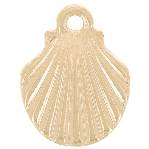 13x10mm Shell Charm - Gold Tone x1