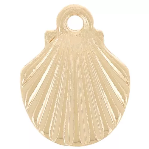 13x10mm Shell Charm - Gold Tone x1