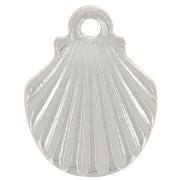 13x10mm Shell Charm - Silver Tone x1|raw }}