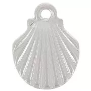 13x10mm Shell Charm - Silver Tone x1