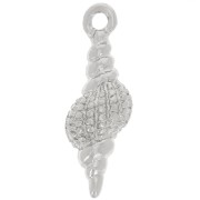 18x6mm Textured Shell Charm - Silver Tone x1|raw }}
