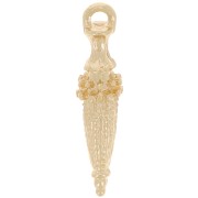 24x6mm Ethnic pendulum tip pendant - Gold Tone x1|raw }}
