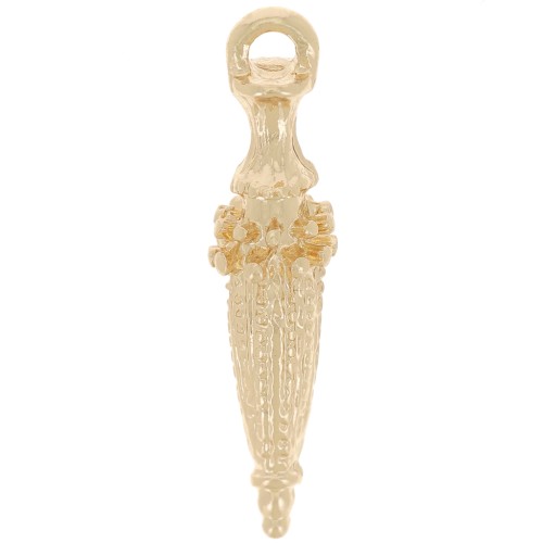 24x6mm Ethnic pendulum tip pendant - Gold Tone x1