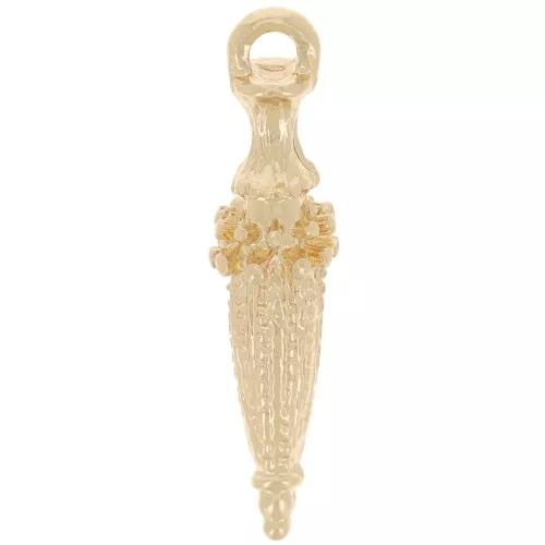 24x6mm Ethnic pendulum tip pendant - Gold Tone x1