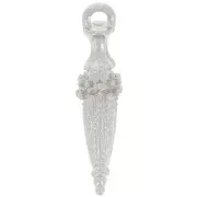 24x6mm Ethnic pendulum tip pendant - Silver Tone x1