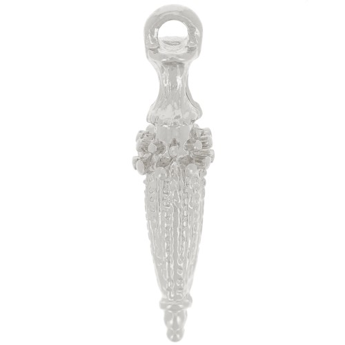 24x6mm Ethnic pendulum tip pendant - Silver Tone x1