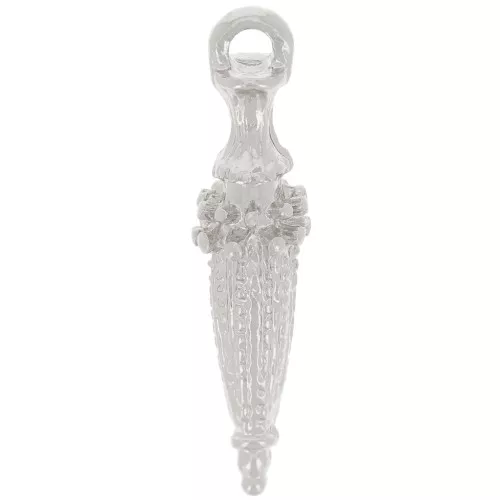 24x6mm Ethnic pendulum tip pendant - Silver Tone x1