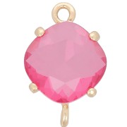 16x11mm Diamond-shaped faceted glass spacer - Gold - Raspberry x1|raw }}