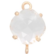 16x11mm Diamond-shaped faceted glass spacer - Gold - Crystal x1|raw }}