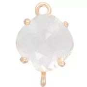 16x11mm Diamond-shaped faceted glass spacer - Gold - Crystal x1