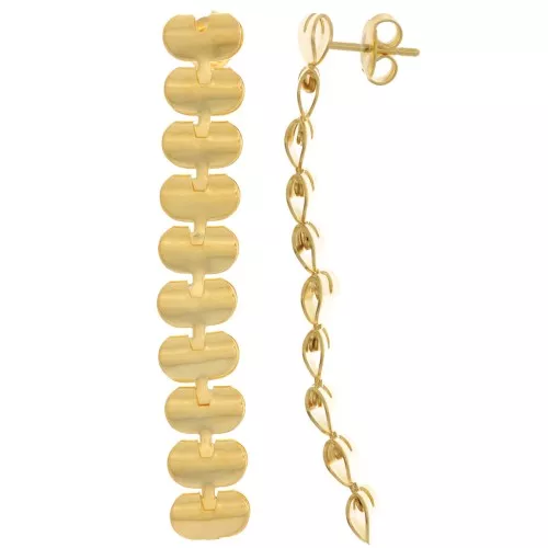 58x10mm Long pendant earrings - Fine Gold-plated x2