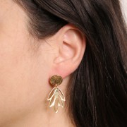 25x17.5mm Openwork Leaf Pendant - Rhodium x1