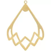 30x22mm Hollow drop pendant - Fine gold plated x1