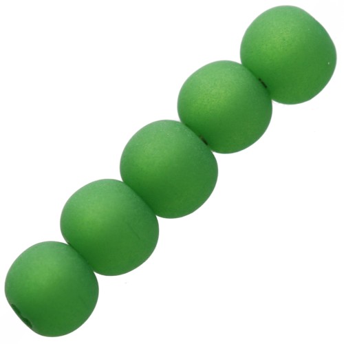 4mm Polaris round beads - Fern Green x20