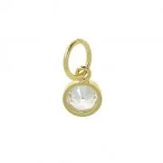4.5mm perpendicular ring Zirconium oxide Pendants - Gold filled x10