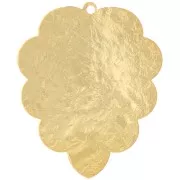 27x22.5mm Textured leaf pendant - Fine Gold-plated x1
