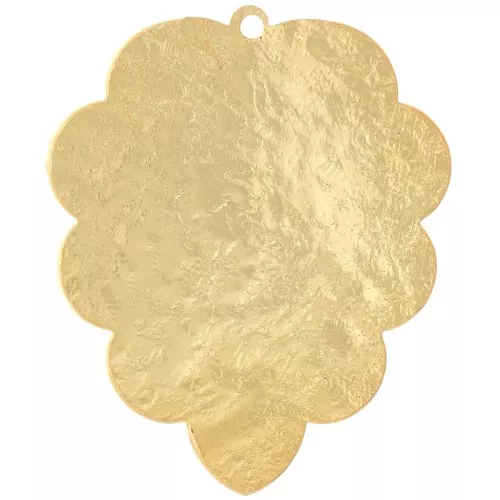 27x22.5mm Textured leaf pendant - Fine Gold-plated x1