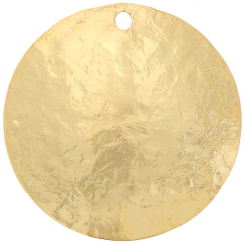 20mm Round textured pendant - Fine Gold-plated x1