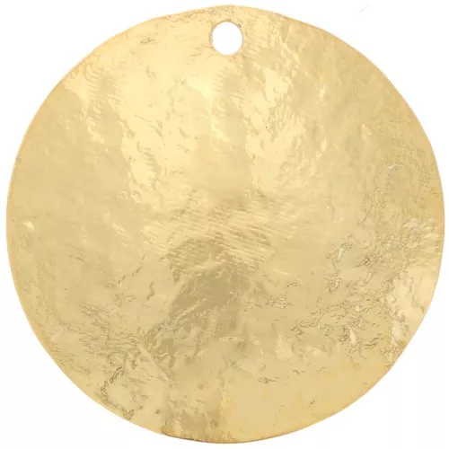 20mm Round textured pendant - Fine Gold-plated x1