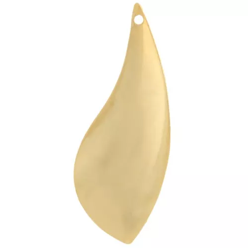 38x14.5mm Drop pendants - Left and Right - Fine gold plated x2