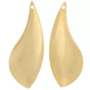 38x14.5mm Drop pendants - Left and Right - Fine gold plated x2