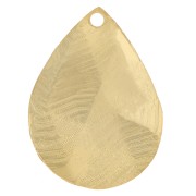 18x13mm Textured Drop Charm - Fine Gold plated x1|raw }}