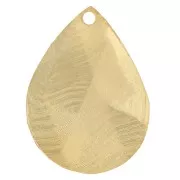18x13mm Textured Drop Charm - Fine Gold plated x1
