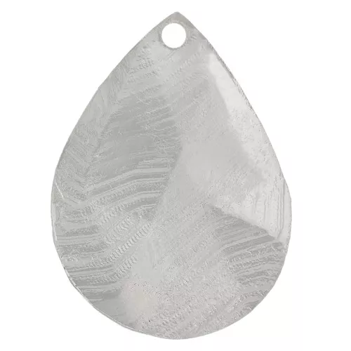 18x13mm Textured Drop Charm - Rhodium x1