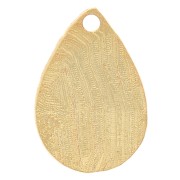 13x9mm Textured Drop Charm - Fine Gold plated x1
