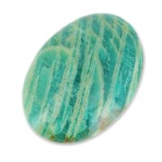 Oval facetted cabochon 18x13mm Amazonite striped x1|raw }}