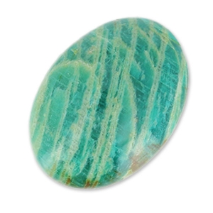 Oval facetted cabochon 18x13mm Amazonite striped x1