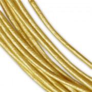 Leather cord 1mm Gold tone x 3m