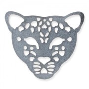 Leopard spacer with spangles 51 mm silver tone x1