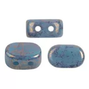 4x6mm Lipsi® glass beads by Puca® - Opaque Aqua Bronze x10g