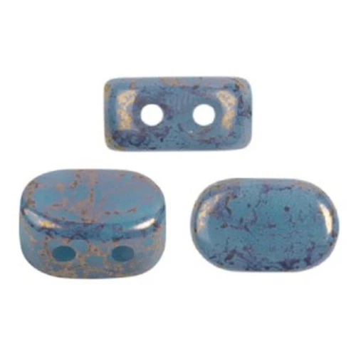 4x6mm Lipsi® glass beads by Puca® - Opaque Aqua Bronze x10g