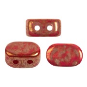 4x6mm Lipsi® Glass beads by Puca® - Opaque Red Coral Bronze x10g