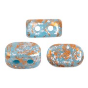 4x6mm Lipsi® Glass beads by Puca® - Opaque Aqua Tweedy x10g