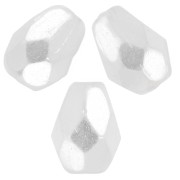 Faceted pear-shaped beads, 7x5 mm - Crystal Pearl Snow, 25 pieces