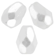 Faceted pear-shaped beads, 7x5 mm - Crystal Pearl Snow, 25 pieces