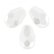 Faceted pears 7x5 mm Crystal Pearl Snow x25