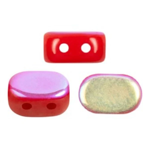 4x6mm Lipsi® Glass beads by Puca® - Opaque Red Coral AB x10g