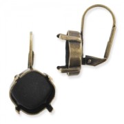 Leverback earrings for 4470 Cabochon Bronze tone x2