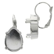 Leverback earrings for 4320 Cabochon 18x13mm  Rhodium tone x2|raw }}