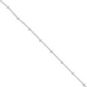 Gourmette Chain with beads (1x1) 2mm 925 Sterling Silver x1m