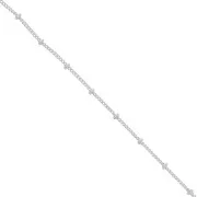 Gourmette Chain with beads (1x1) 2mm 925 Sterling Silver x1m