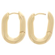 22x16mm Oval leverback earrings to decorate - 3 microns Gold-plated x2