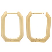 25x18mm Elongated octagonal leverback earrings - 3 microns Gold-plated x2|raw }}