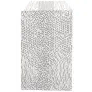 7x12cm Paper pouch - lizard - Silver - White x1