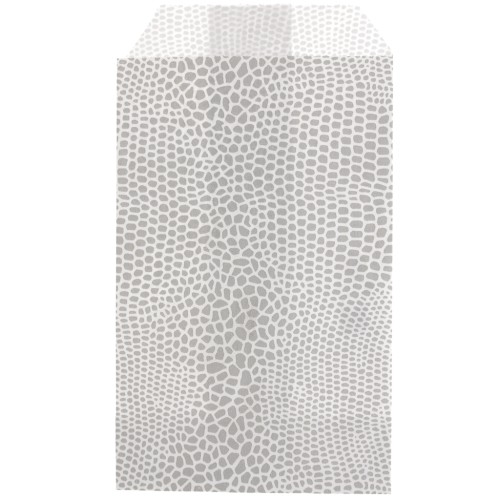 7x12cm Paper pouch - lizard - Silver - White x1