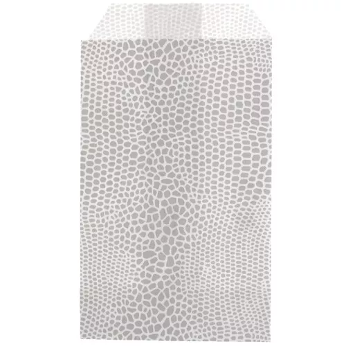 7x12cm Paper pouch - lizard - Silver - White x1